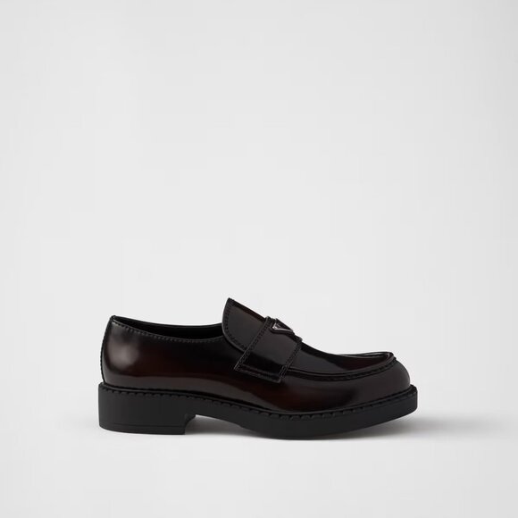 Prada BrUKhed Leather Loafers UK 9 Men - Picture 1 of 5